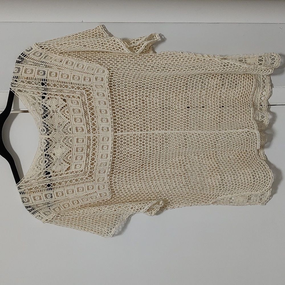 Sheer Ivory Crochet Tunic - Picture 5 of 5